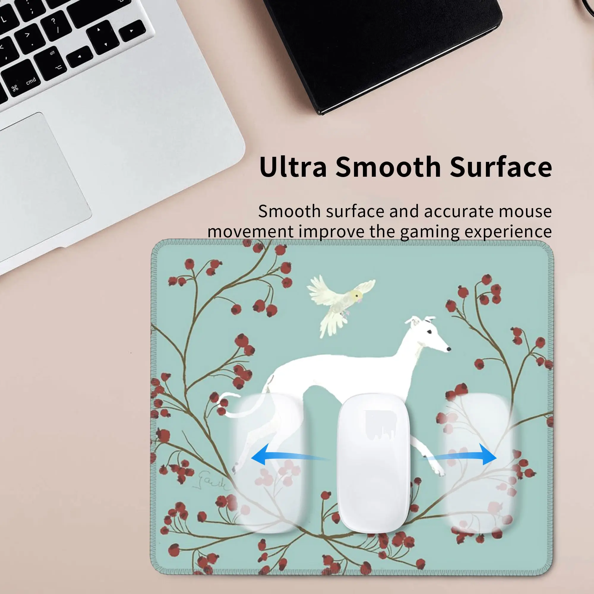 Greyhound Semaphore Whippet Sighthound Dog Mouse Pad Computer Keyboard Mouse Mat Gamer PC Laptop Desk Mat Accessories Table Mats
