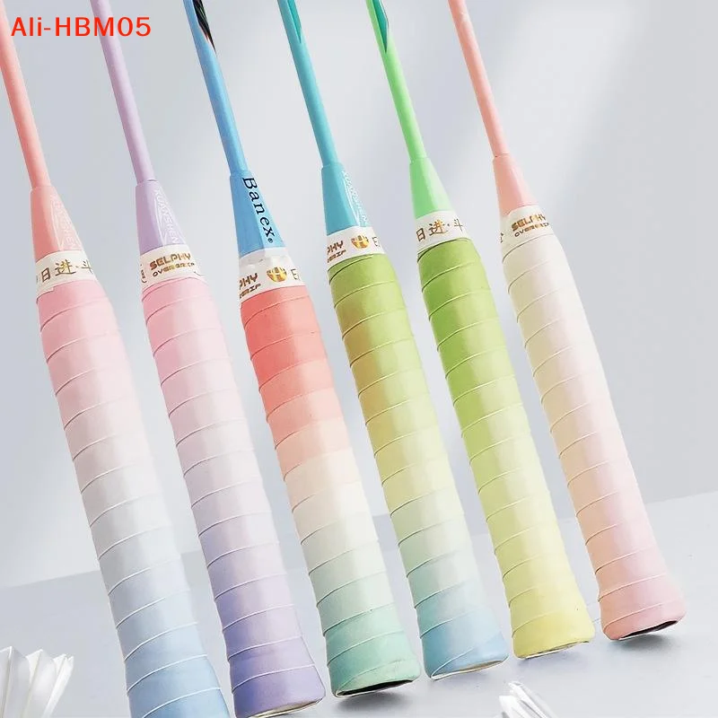 (HB05)Gradient Color Badminton Racket Grip Tape Anti Slip Sweat Absorbent Comfortable Feel For Outdoor Badminton Enthusiasts