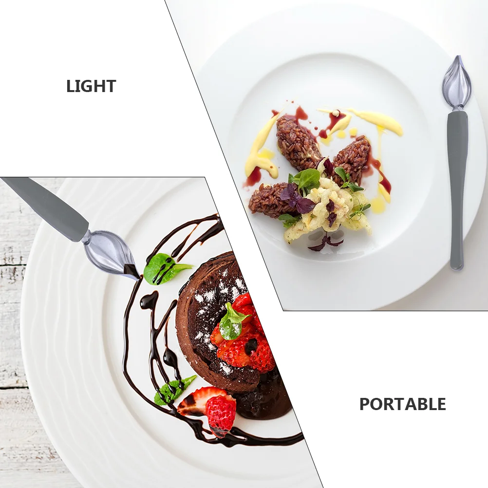 Precision Sauce Spoon Plate Painting Pencil Plastic Dessert Stainless Steel Saucier