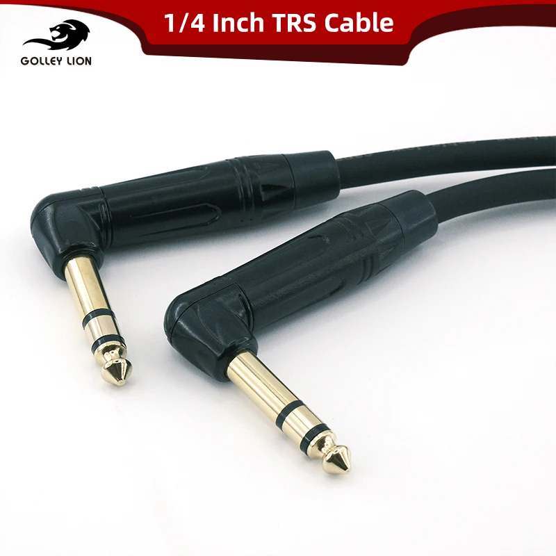 

GOLLEY LION 1/4" Stereo TRS Patch Cables, Right Angle, Gold Plated, Eliminate Noise