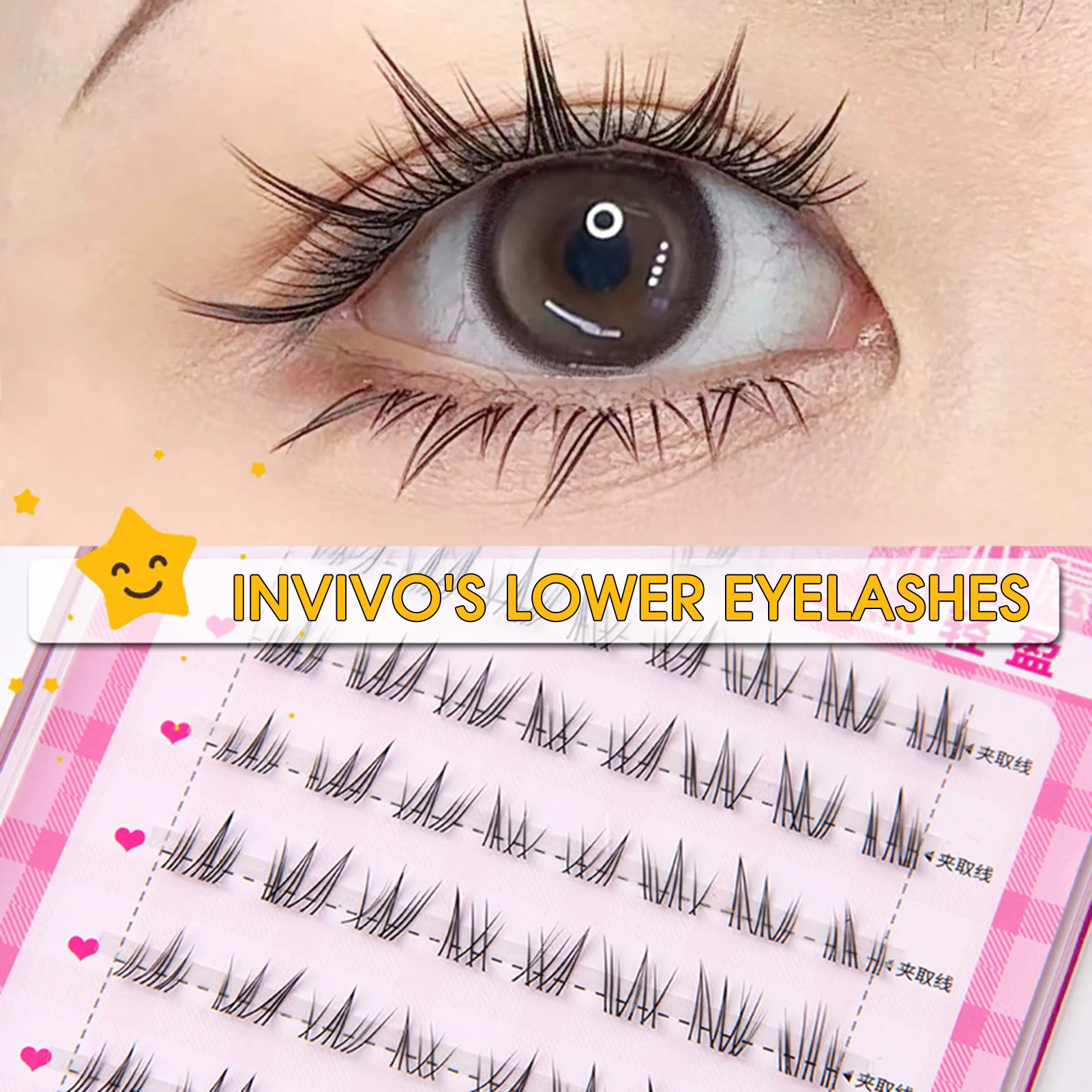 Estensioni delle ciglia inferiori fai-da-te Morbide e sottili naturali sotto le ciglia finte grappole individuali ciglia Donne Ragazze Forniture cosmetiche