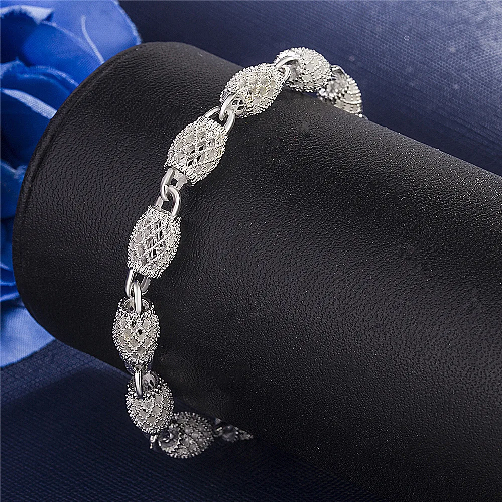 Charm-Armbänder aus 925er-Sterlingsilber mit Perlen für Frauen, luxuriös, hohl, verstellbar, Glücksball-Armband, Hochzeit, Party, edler Schmuck, Geschenk