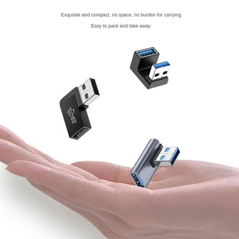 USB-адаптер RYRA с углом 90 градусов, переходник А Папа-Мама, U-образная коннектор USB 3,0 для компьютера, телефона, планшета, USB-адаптер