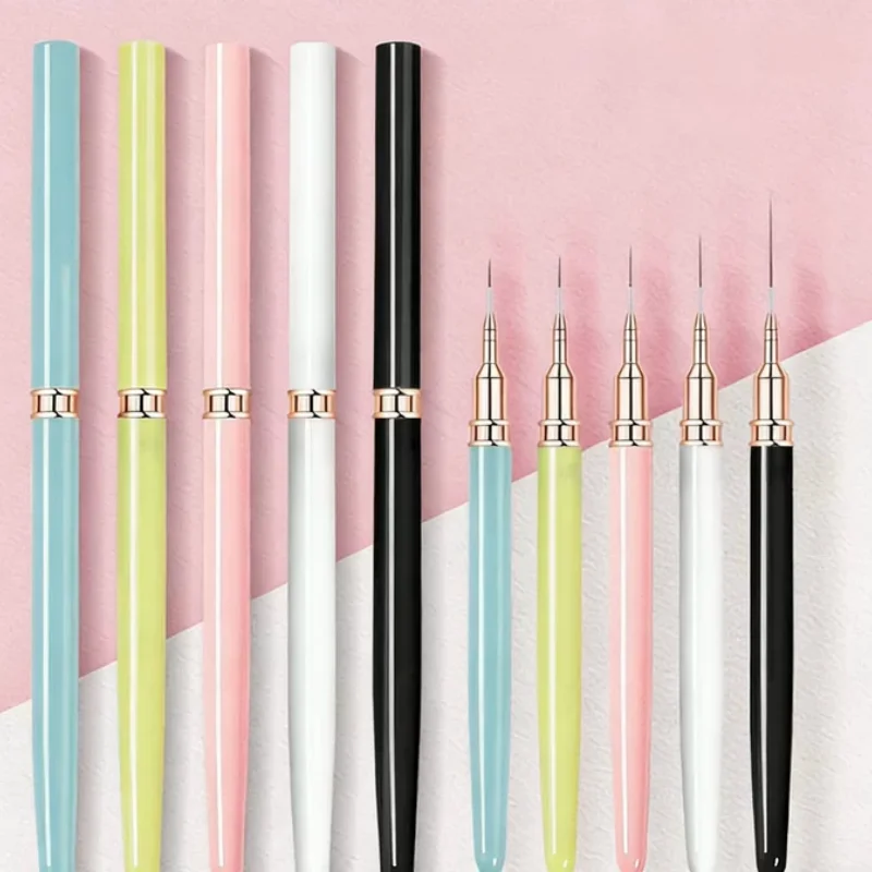 5/10/20pcs mix Nail Striping Brush For Long Lines Fine Drawing Brush UV Gel Polish Painting Nail Design Brush Drawing Pens
