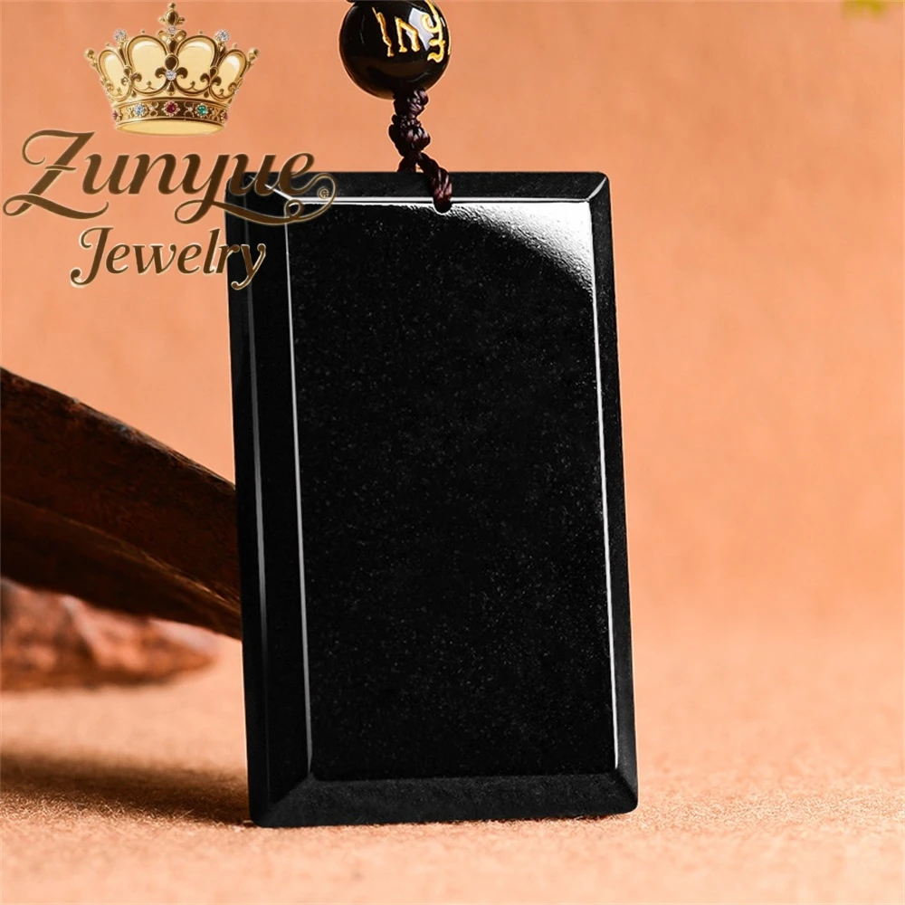 

High-end Natural Black Jadeite Lucky Pendant Luxury Quality Fashion Fine Jewelry Amulets Elegant Exquisite Charms Popular Gift