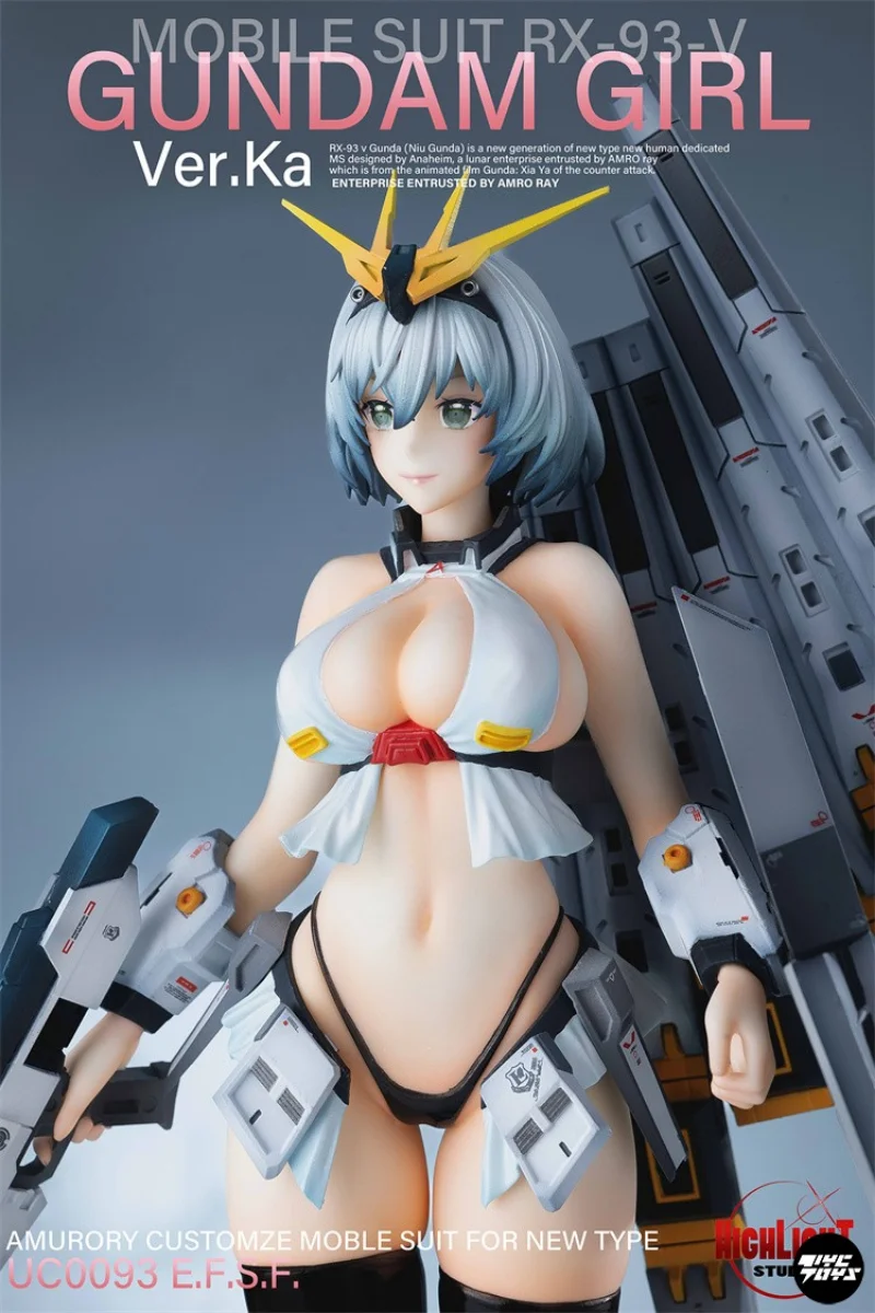 30Cm Tyctoys High Light Gk Gundam Girl Rx-93V Ver.ka Anime Action Figure Mobile Suit Girl Limited Edition Model Statue Toys Gift