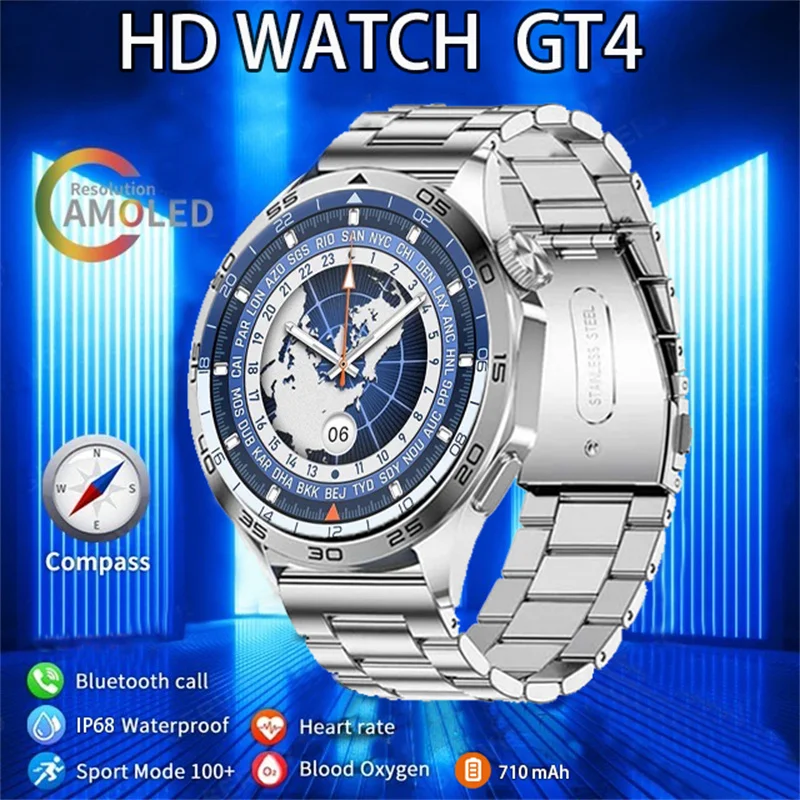 

2024 New GT4 Smartwatch for Men and Women 1.43 "HD screen NFC IP68 Waterproof Sports Watch Bluetooth Talk Smartwatch for Huawei