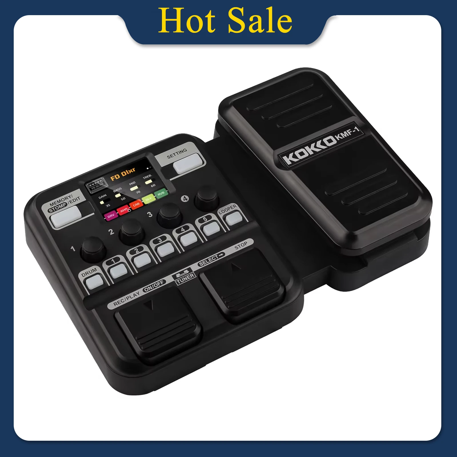 KOKKO KMF-1 Guitar Pedal Synthesized Effect 18 Amp Models IR 512 Dot Sampling Drum Machine Loop Function Guitarra Accessories