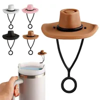 Silicone Cowboy Hat Straw Covers Cap Compatible For Cup Accessories 30 40 oz Cowgirl Hat Straw Topper Protector Lid Accessories