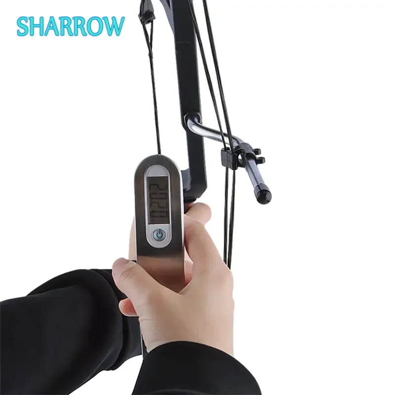 Archery Digital Bow Scale Portable 0-110lbs Force Test Tool Stainless Steel Dynamometer Battery Compound Bow Measure Accessories