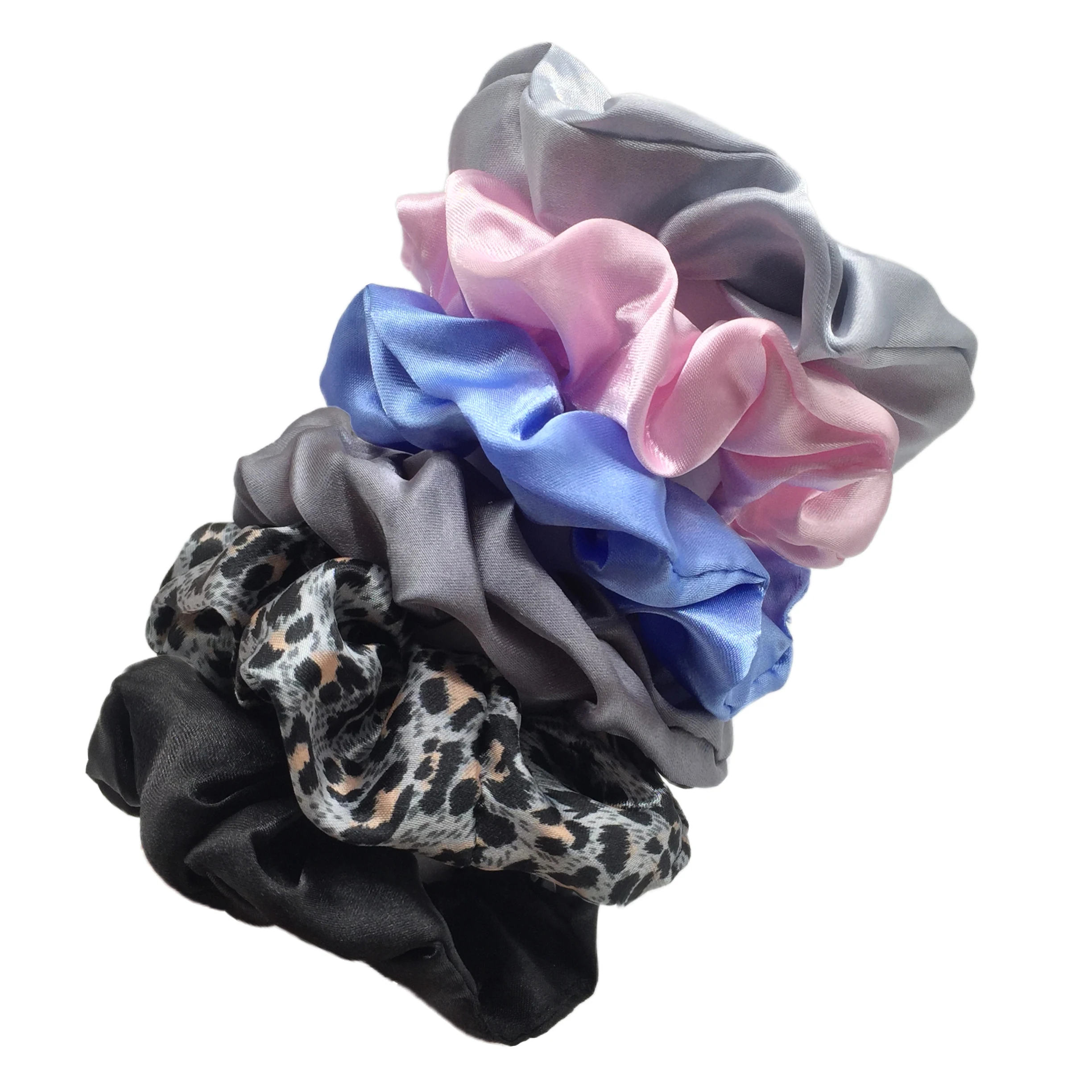 12pcs New Satin Fabric Sausage Loop Hair Rings Set Solid Colour Fabric Loop Hair Rope Scrunchies Headwear Ties