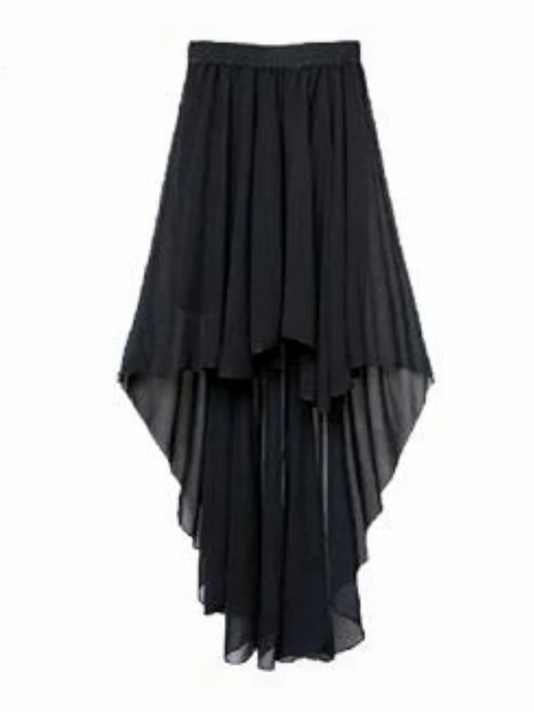 2026 New Bohemian Rainbow Color Length Chiffon Irregular Skirts Sexy Women Skirts Party Skirts