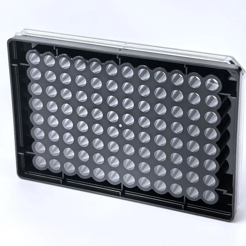 96 لوحة ثقافة الخلية الآبار أسود شفاف أسفل البلاستيك التصاق المعقمة أطباق بتري المعالجة لأدوات تجربة المختبر الحيوي #5