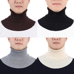 Men Women Fake Collar Scarf Knitted Turtleneck Elastic False Collar Scarf Warm Winter Windproof Ruffles Detachable Wrap Scarf