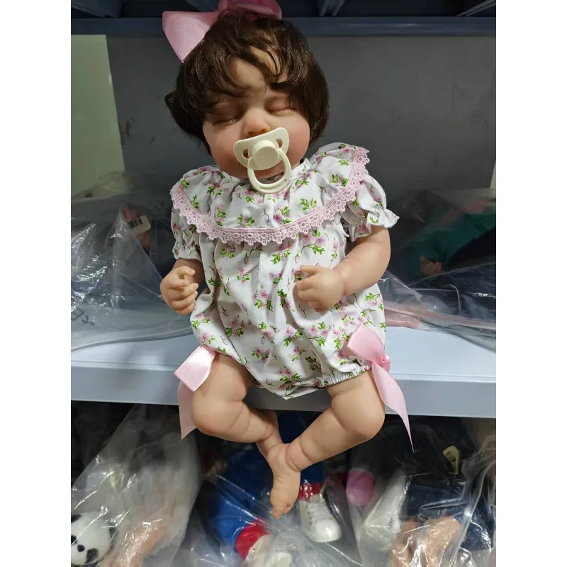 ตุ๊กตาเด็กผู้หญิงรีบอร์น 48 ซม. ลูลู่ ตัวทำจากผ้าฝ้ายเนื้อนุ่ม คุณภาพสูง ทำด้วยมือ ผมถักติดอย่างดี