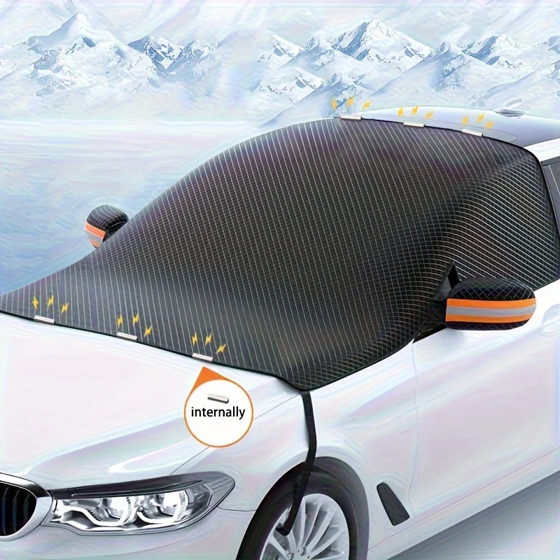 Couverture de neige magnétique pour pare-brise de voiture, pare-soleil antigel épais en tissu Oxford, Protection contre la chaleur et la neige