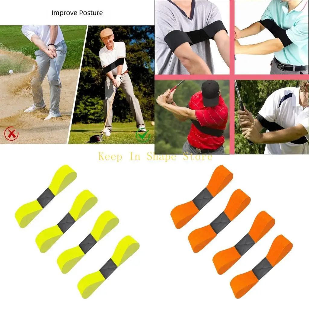 U1JC Golf Swing Form Practice Connection Band Set, 4 Pack for Arm Alignment Exercises