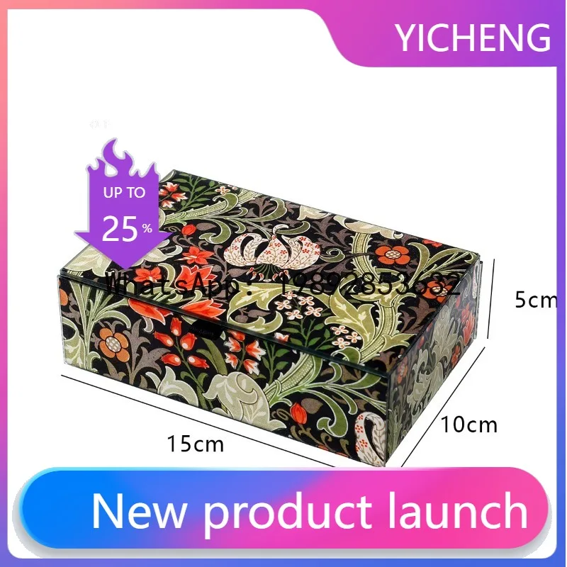

6. Plant illustration glass mirror jewelry storage box jewelry box high-end gift box