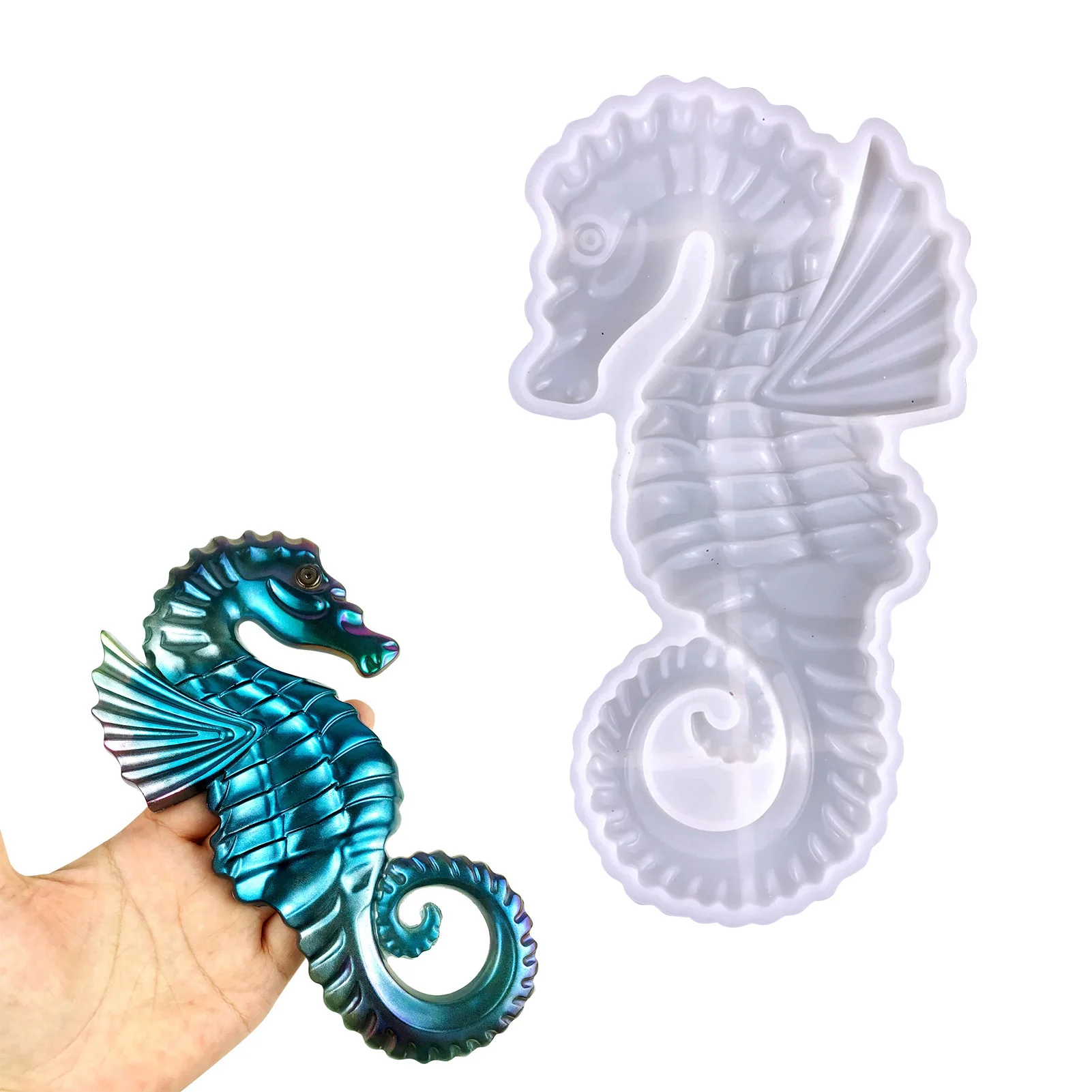 Seahorse Shape Silicone Molds DIY Handmade Soap Molds Tray Seahorse Making Mold For DIY Resin And Plaster Casting