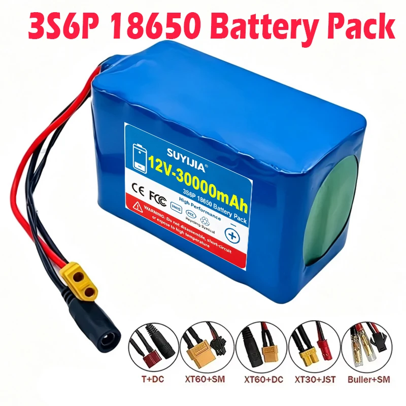3S6P 12V 30000mah 100% Original Lpega18650 Lithium Ion Rechargeable Battery Pack for Motorcycle Spray and Other Equipment