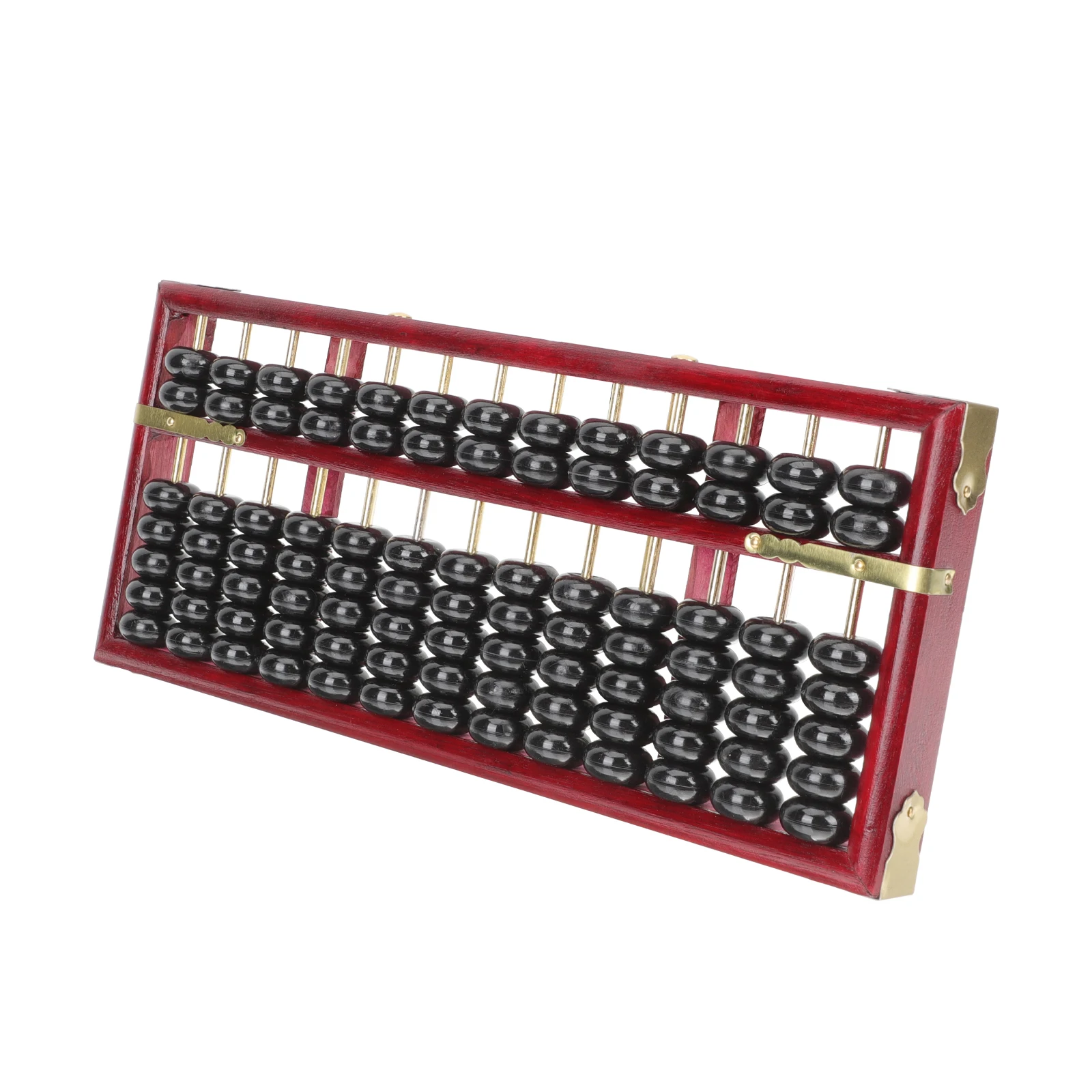 Retro 13 Column 7 Beads Abacus Kids Safe Wood Iron Portable School Math Learning Toy Arithmetic Tool Decorative Wealth