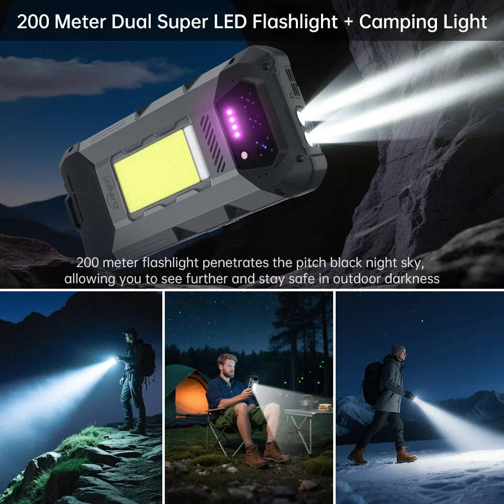 Unihertz 8849 Hike 4G Rugged Smartphone 200 Meter Flashlight LED 23800mAh 24GB 512GB Helio G200 Indestructible Mobile Phone NFC