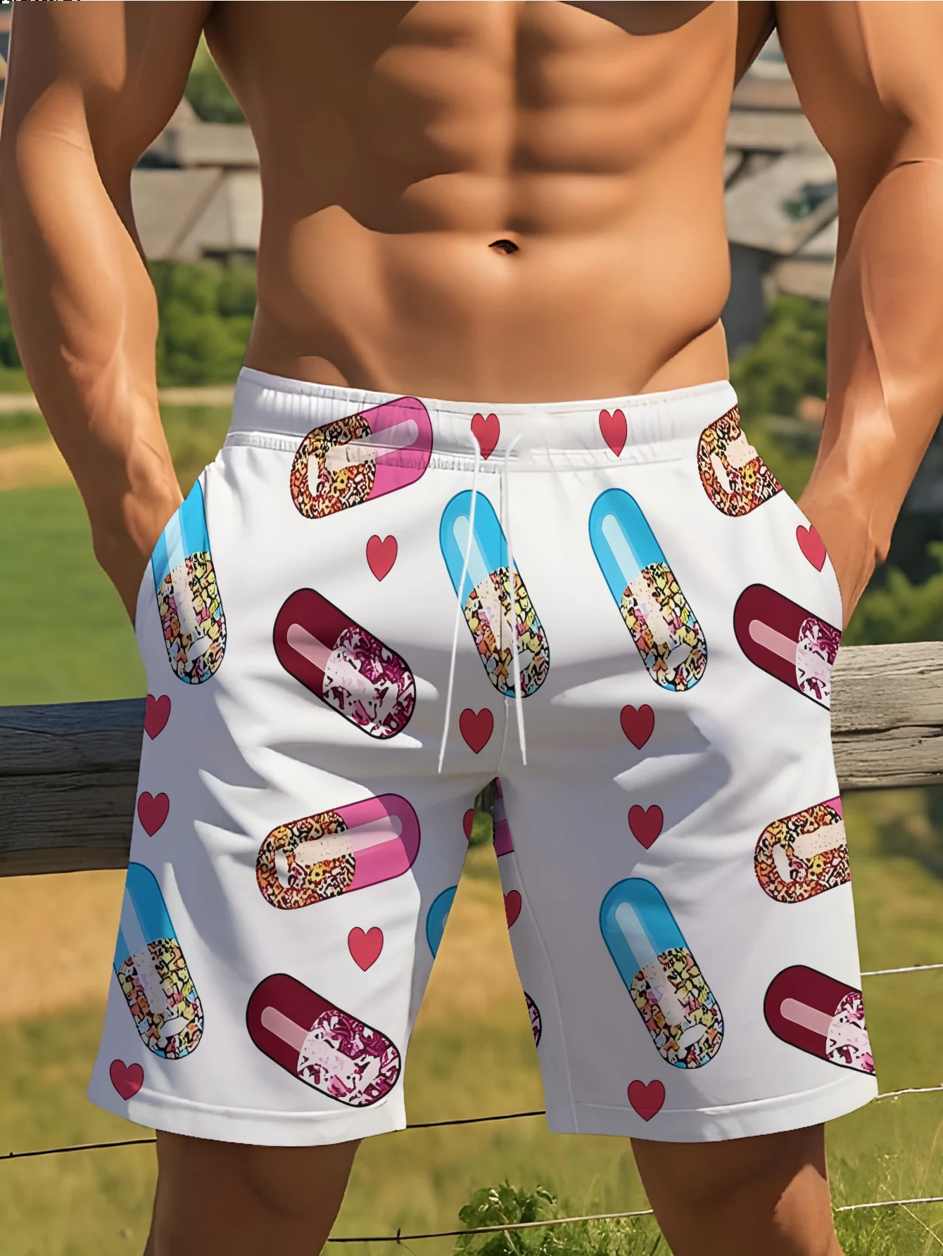 

Mens Insect Bug Print Quick Dry Drawstring Waist Beach Shorts Swim Trunks 2026