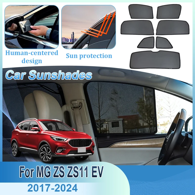 

Солнцезащитные шторки для MG ZS ZS11 EV 2017-2024, магнитные козырьки на окна и лобовое стекло, защита от УФ-излучения, аксессуары для авто
