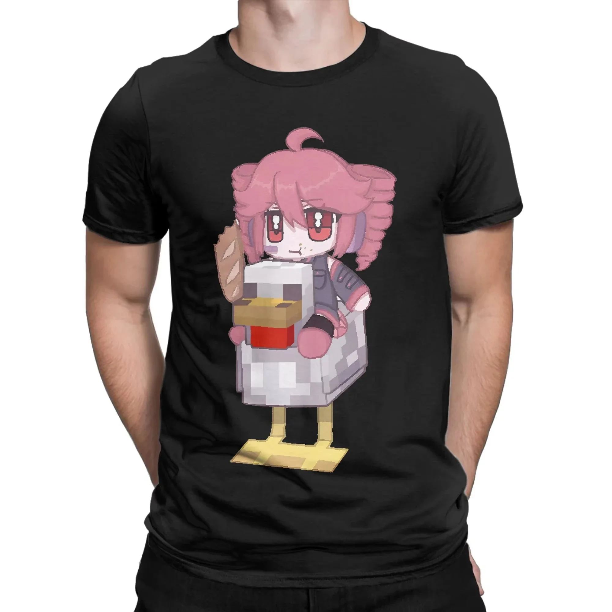 2026  Kasane Teto T Shirt  Original Cartoon Pixel Anime Girl Graphic Short Sleeve T-shirt Cute Hand Drawn Loose Crew Neck Top