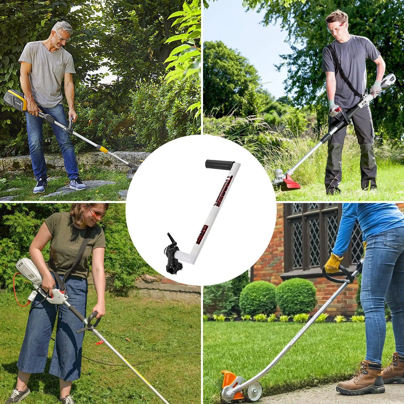 Ergonomic String Trimmer Handle with Shoulder Strap Weed Cutter Attachment