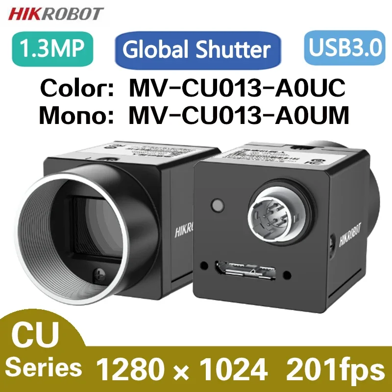 

HikRobot MV-CU013-A0UC/M 1.3MP USB3.0 1/2" 201fps Machine Vision Color Monochrome Global Shutter Area Scan Industrial Camera