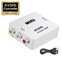 RCA/AV CVBS to HDMI-compatible Adapter Scaler 1080P Video Converter MINI AV2HD Box For NTSC PAL HDTV Projector Set top box DVD