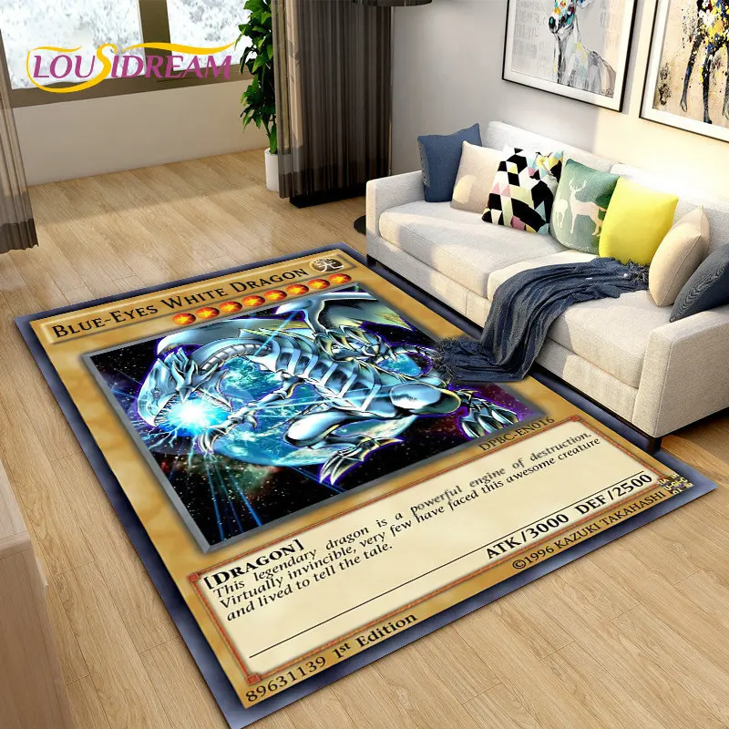 Yu-Gi-Oh MONSTER CARD Anime Area Rug Large,Carpet Rug for Living Room Bedroom Sofa Doormat Decoration,Kids Non-slip Floor Mat