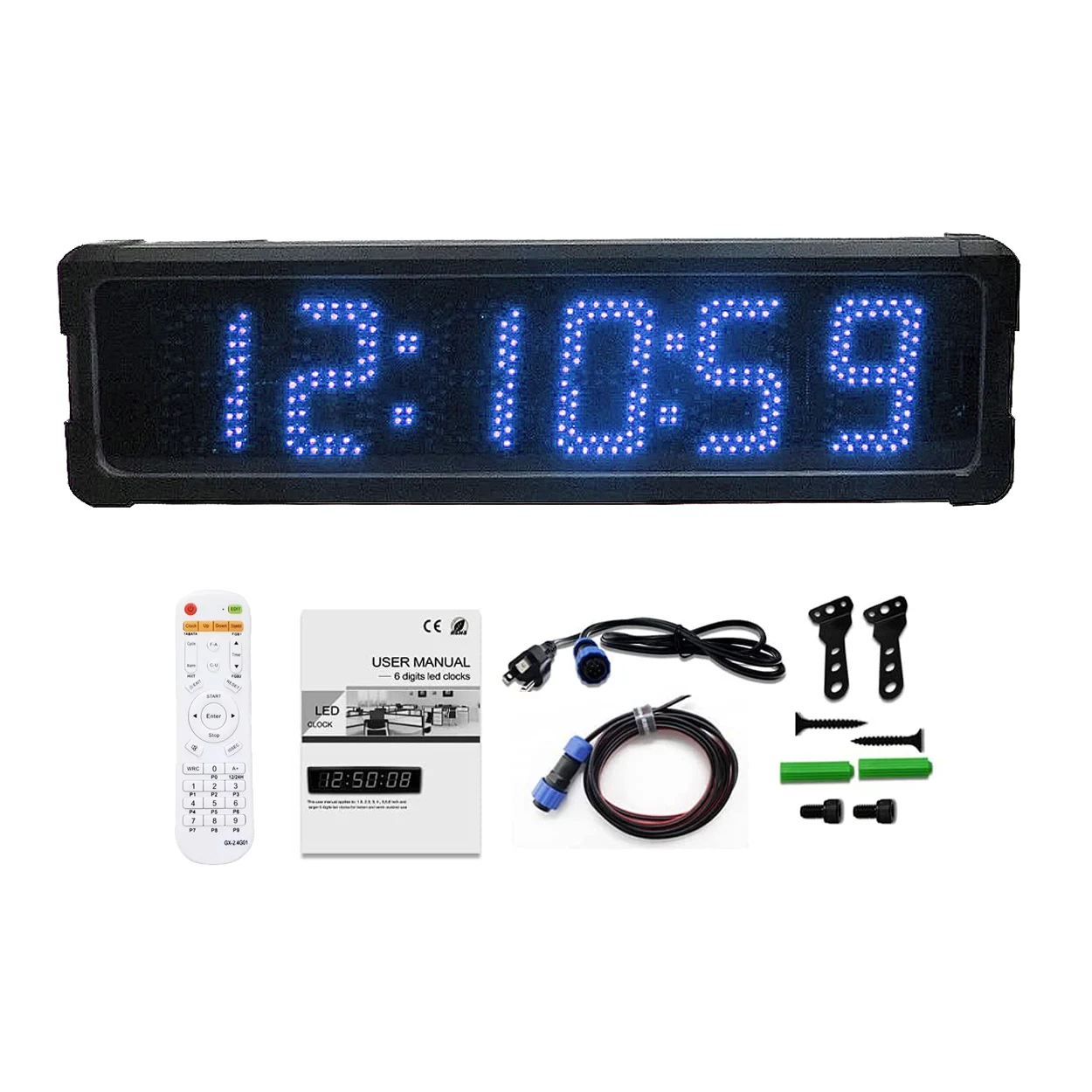 

LED Electronic Countdown Wall Digital Timer, Single Side LED Stopwatch, Tripod, Blue, Green, Sports, 5"