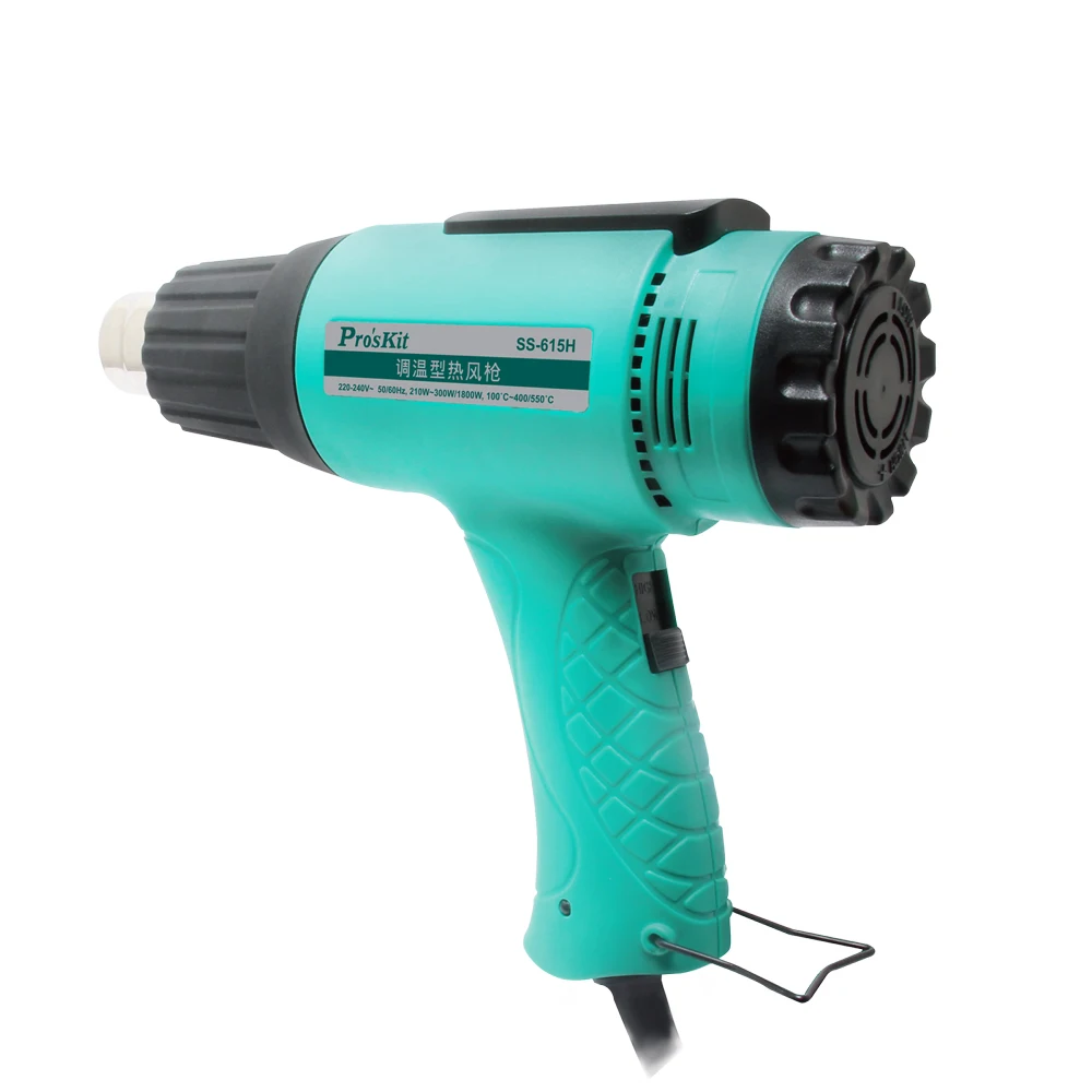 Pro'sKit-Pistola térmica portátil, pequena, industrial, controlo de temperatura, alta potência, 1800W, SS-615H
