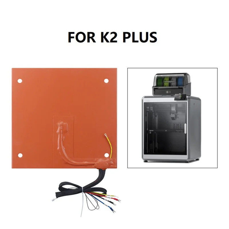 وسادة تدفئة من السيليكون لسرير ساخن لـ Creality K2 Plus لـ Creality K2 Plus ملحقات طابعة ثلاثية الأبعاد لسرير الطباعة الساخنة