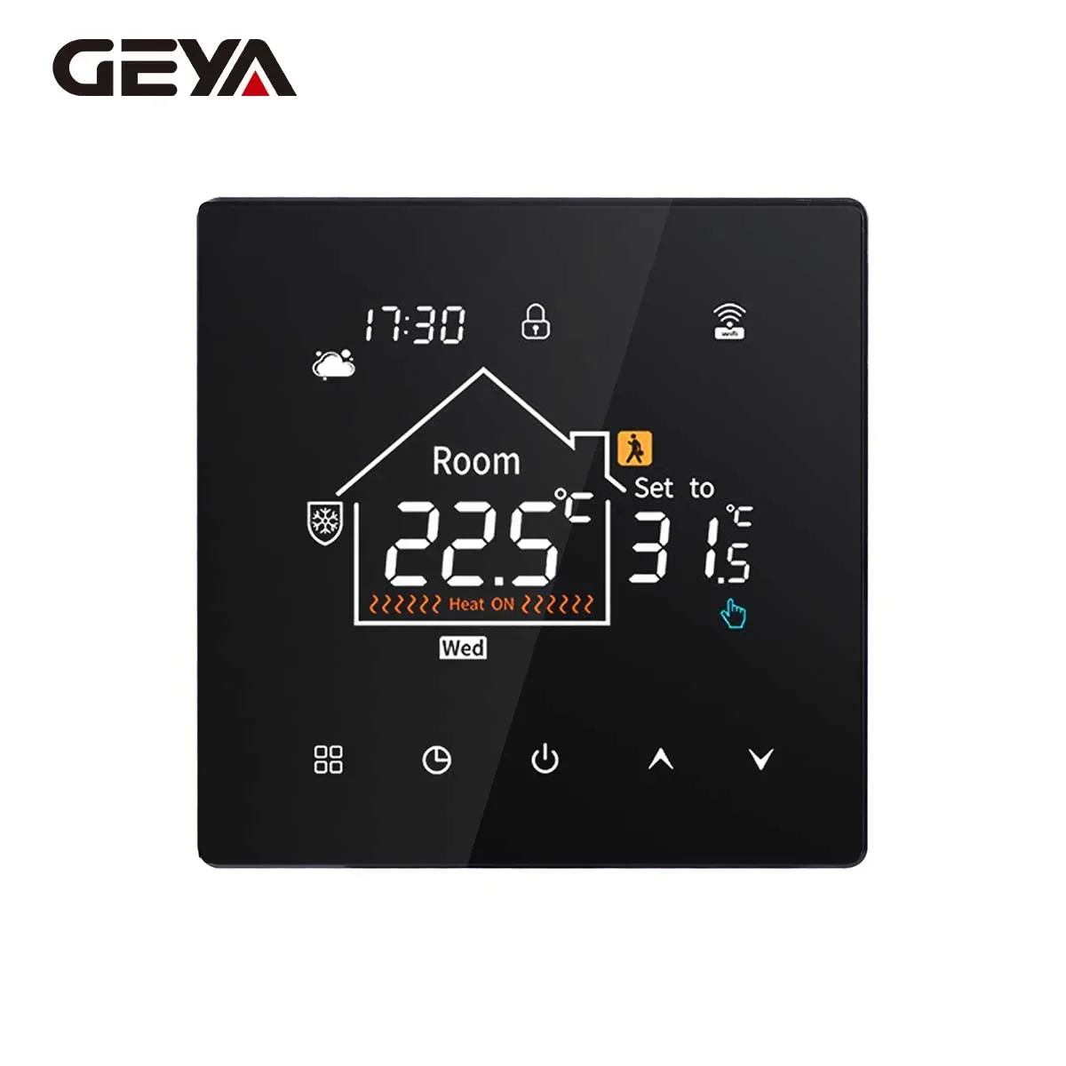 منظم الحرارة الذكي GEYA Tuya WIFI - مفتاح التحكم في درجة حرارة تسخين الأرضية والكهربائية