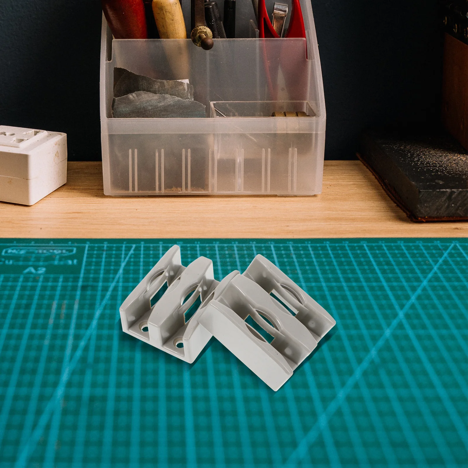 

2pcs Sliding Bottom Guide Plastic Shower Door Stopper For Flat Track Durable Pp Material Smooth Glass Door Operation Bumper