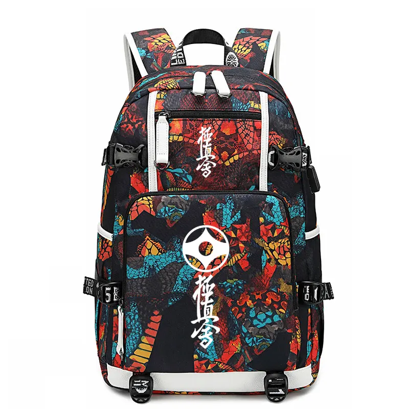 Nueva mochila Kyokushin de Karate, mochila escolar Wukong, moda Oxford para estudiantes, bolsa de mensajero de Anime, bolsa informal para ordenador portátil con cremallera