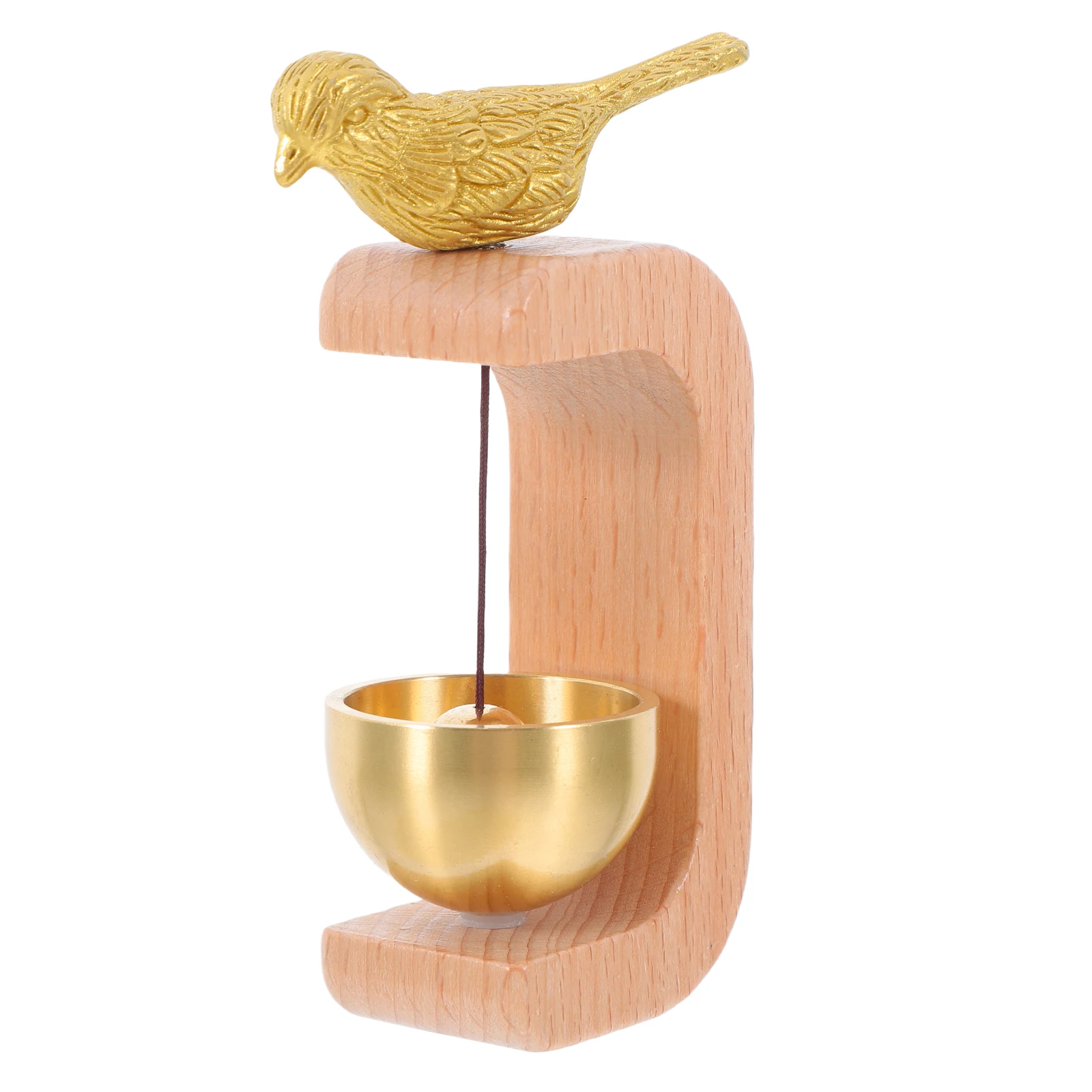 

Brass Door Bell Wind Chime Decorative Accessories Garden Backyard Doorbell Magnetic Home Entry Wood Simple Design Clear Sound