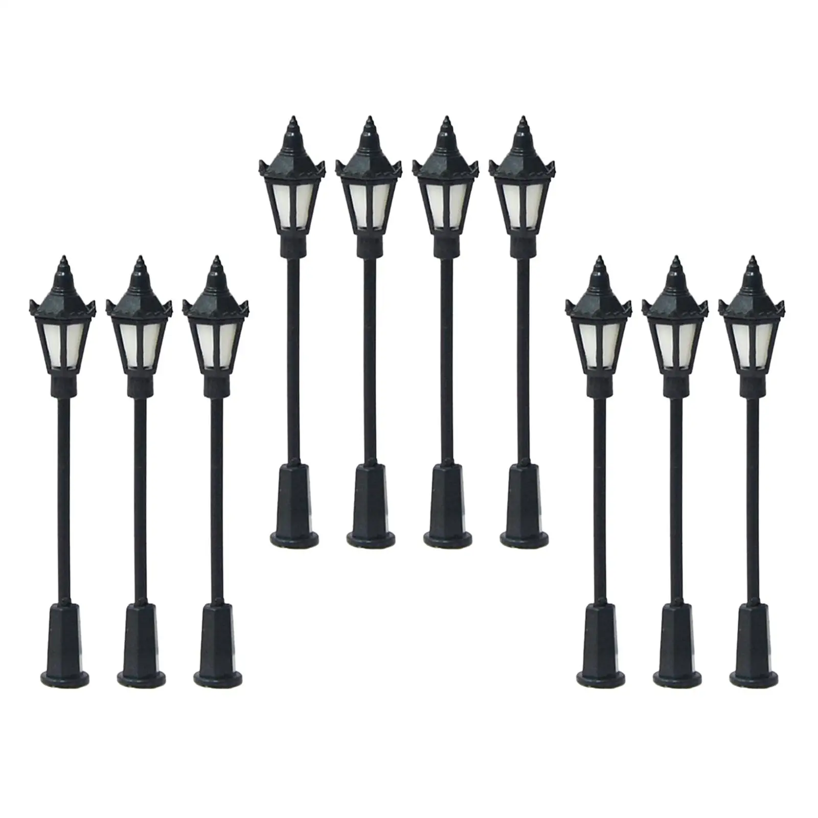 10Pcs Mini Street Light Layout Model Railway Lamppost Lamps 1:100 Outdoor