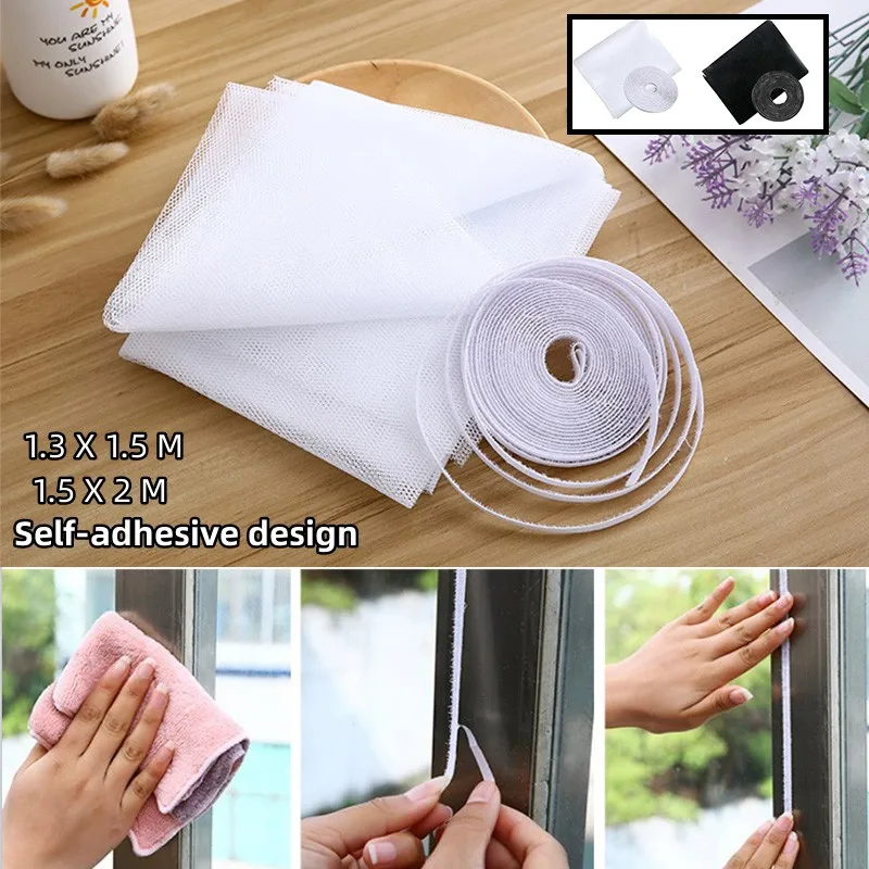 Diy Self-adhesive Invisible Removable Washable Anti-mosquito Window Screen Mosquito Net Summer Insect Proof Door Mosquitonet