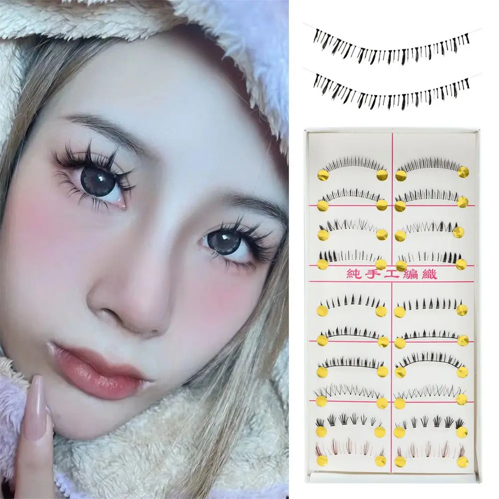 

10 Pairs Womens Natural Fake False Eyelashes Bottom Eye Lashes Handmade Lower
