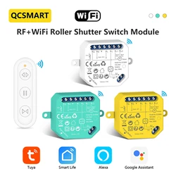 Tuya Smart Leben Vorhang Schalter Modul Fernbedienung Rollladen RF + WiFi App Timer Arbeitet mit Google Home Alexa automatisierung