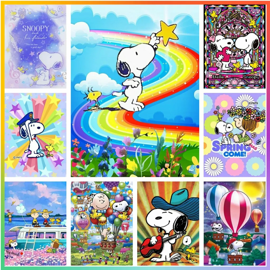 سنوبي كوميك لطيف كلاسيكي الماس اللوحة المطبوعة الحرف عبر غرزة 5D DIY بها بنفسك الفن فسيفساء جدار ديكور الحرفية جديد 2024 هدية ديام