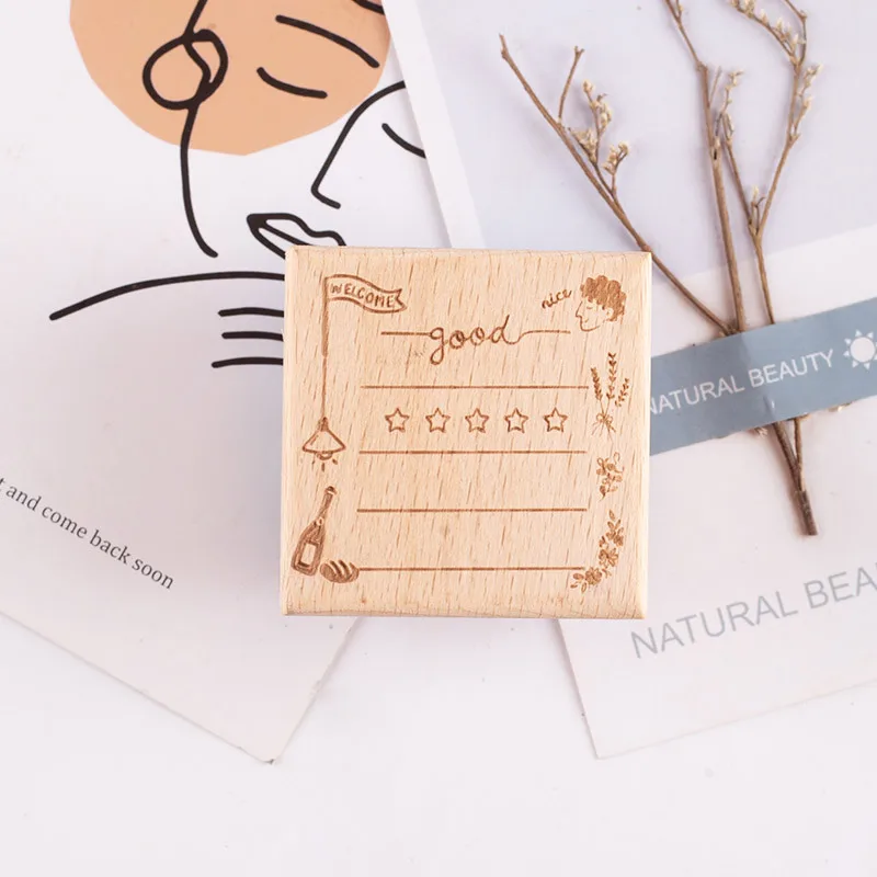 1 Pc Retro Hand Account Seal Message Box Series Cartoon Border Hand Account Decorative Material Printing Stamp