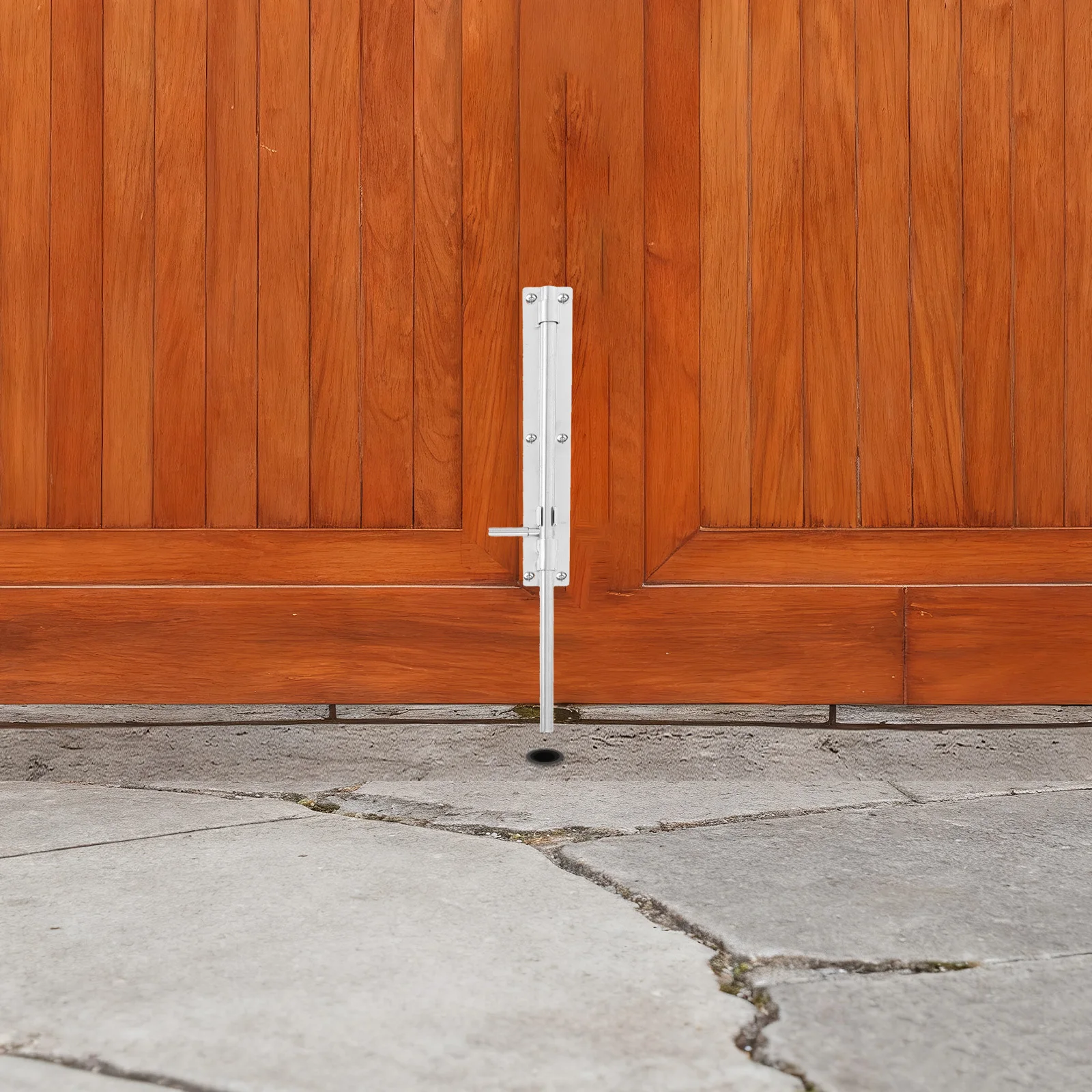 

Slide Bolt Latch Thickened Stainless Steel 38.5cm Extended Wooden Latch for Welded Iron Door Floor Mount Gate Bolt Cane Drop Rod