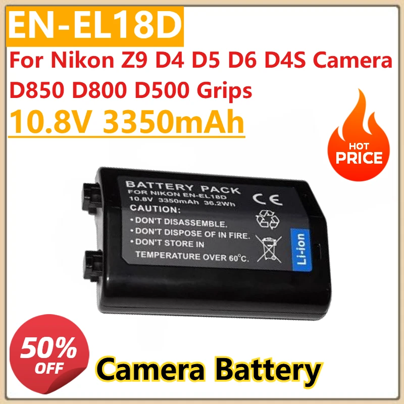 

High Quality 10.8V 3350mAh EN-EL18D EN-EL18d ENEL18d Battery For Nikon Z9 D4 D5 D6 D4S Camera D850 D800 D500 Grips