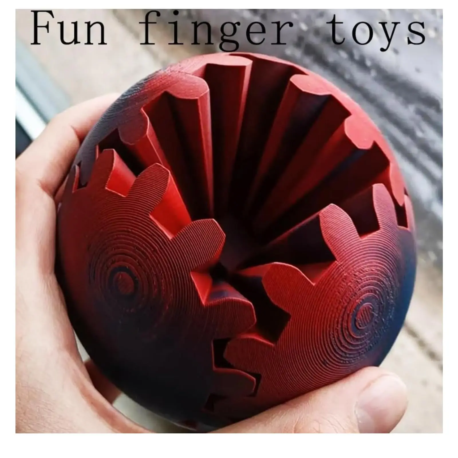 3D Printed Gear Ball Spin Ball, Pop Fidget, GearSphere Desk Toy, Brinquedo de engrenagem para estresse e ansiedade relaxante, 6pcs