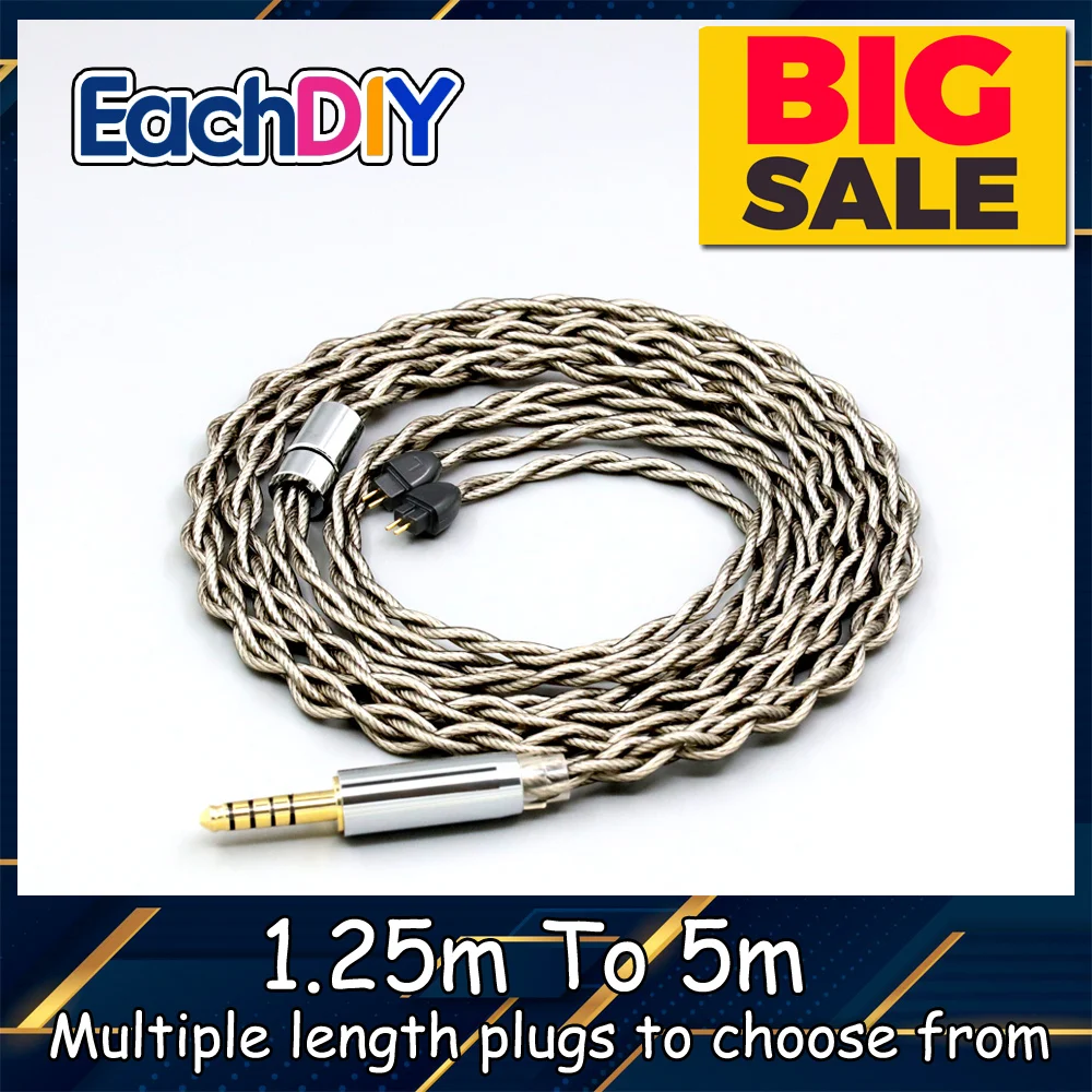 

99% Pure Silver + Graphene Silver Plated Shield Earphone Cable For AUDEZE iSINE 10 20 LX LCDi3 LCDi4 LN007930